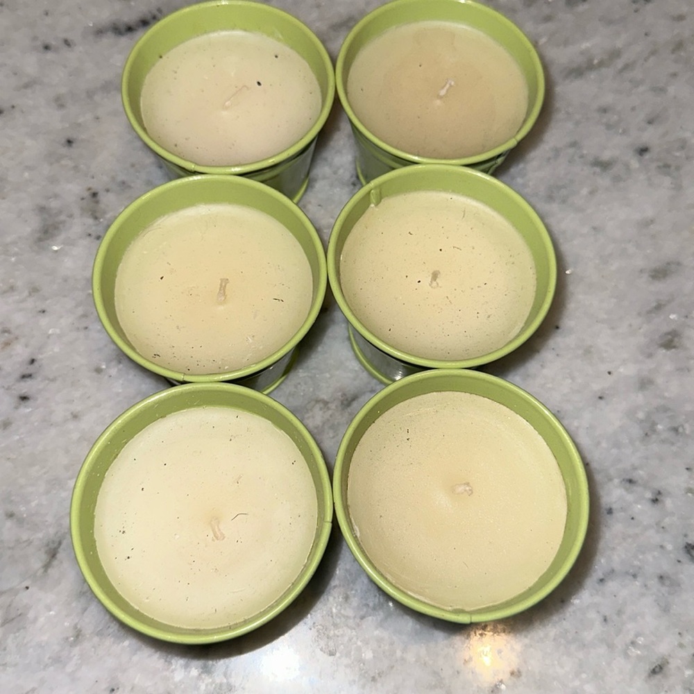 Green candles set of 6